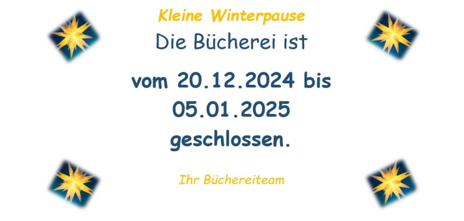 Bücherei ab 20.12. geschlossen